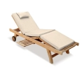 Luxury Sun Lounger with cushion, Teak
