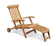 Halo Teak Steamer Chair with wheels and cushion