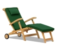 Halo Teak Steamer Chair with wheels and cushion