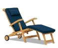 Halo Teak Steamer Chair with wheels and cushion