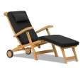 Halo Teak Steamer Chair with wheels and cushion