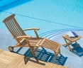 Halo Teak Steamer Chair with wheels and cushion
