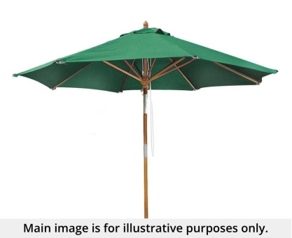 3m Green Octagonal Hardwood Parasol - Used: Good