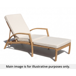 Monaco Rattan Garden Sun Lounger with Natural Cushion - Used: Good