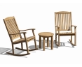 Teak Rocking Chair and Occasional Table Set