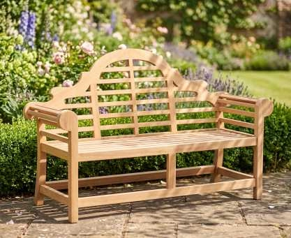 Lutyens-Style Bench, Teak – 1.65m