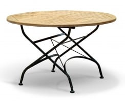 Folding Garden Bistro Table, Round, Black – 1.2m