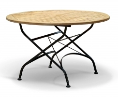 Folding Garden Bistro Table, Round, Black – 1.2m