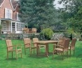 Hilgrove Rectangular 1.8m Table & 6 Bali Stacking Chairs Teak Set