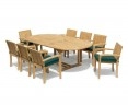 Brompton Extending 1.8 - 2.4m Table & 8 Monaco Stacking Chairs