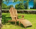 Adirondack Chair, Teak wood with leg rest