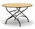 Bistro Round 1.2m Table & 4 Armchairs Teak Folding Dining Set