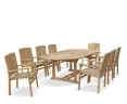 8 Seater Oval Extending Table & Stacking Chairs