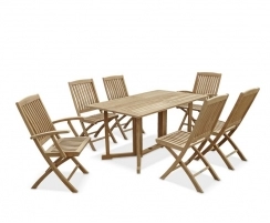 Gateleg Table and 6 Folding Chairs Set
