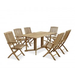 Shelley Gateleg Rectangular Garden Table and Armchairs Set