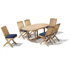 Brompton Bijou Extending 1.2 - 1.8m Table & 6 Bali Side Chairs