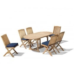 Brompton Bijou Extending 1.2 - 1.8m Table & 6 Bali Side Chairs