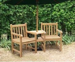 Windsor Teak Companion Seat, Jack and Jill Bench