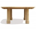 Titan Teak Oval Outdoor Patio Dining Table, Round Leg – 1.2 x 3m