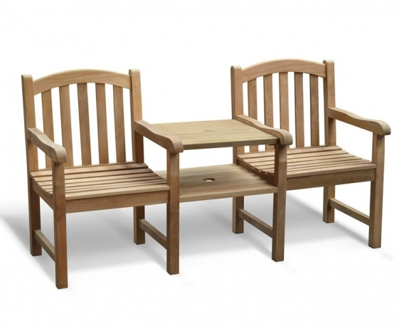 Clivedon Vista Teak Companion Seat Jack and Jill Bench