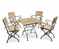 Bistro Teak 4 Seat Square Table and Chairs Set