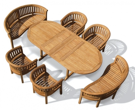 Wimbledon Teak Garden Dining Set – Wide Table