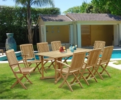 Shelley Outdoor Drop Leaf Table and 8 Rimini Armchairs