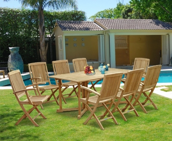 Shelley Outdoor Drop Leaf Table and 8 Rimini Armchairs