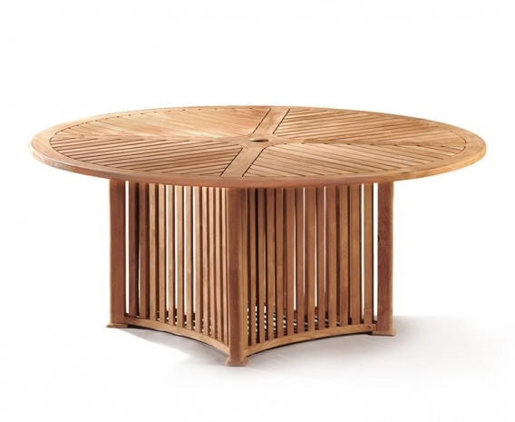 Aero Teak Contemporary Round Garden Table – 1.8m