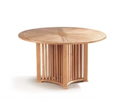Aero Teak Contemporary Round Garden Table – 1.3m