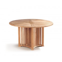 Aero Teak Contemporary Round Garden Table – 1.3m