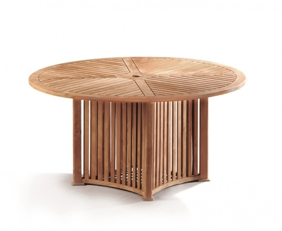 Aero Teak Contemporary Round Garden Table – 1.5m