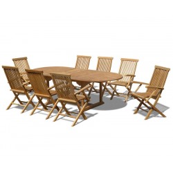 Brompton 1.1 x 1.8 - 2.4m Table & 8 Ashdown Folding Armchairs