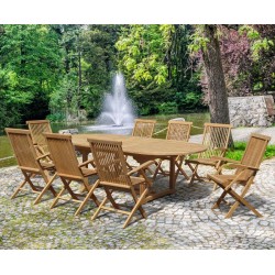 Brompton 1.2 x  1.8 - 2.4m Table & 8 Ashdown Folding Armchairs