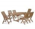 Brompton Extending 1.2 - 1.8m Table, 2 Bali Recliners & 4 Armchairs