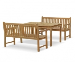 Sandringham Teak Table and Benches Set - 1.5m
