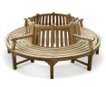 Teak Circular Tree Bench with Arms - 2.2m