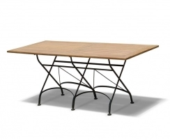 Folding Rectangular Bistro Table, Black – 1.8m