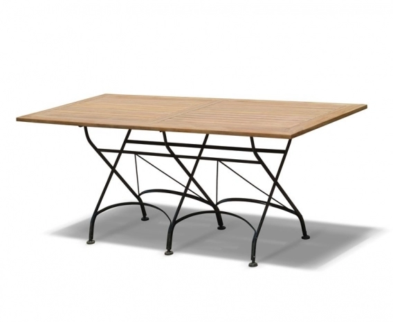 Folding Rectangular Bistro Table, Black – 1.8m