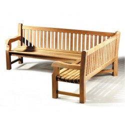 Balmoral Chunky Corner Garden Bench, 5-6 Seater, Right Orientation