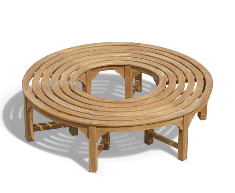 Round Backless Tree Seat, Teak Circular Tree Bench 1.6m