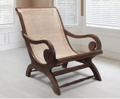 Capri Rattan & Teak Plantation Chair, Plantation Lazy Chair