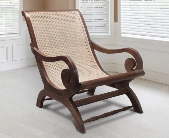 Capri Rattan & Teak Plantation Chair, Plantation Lazy Chair