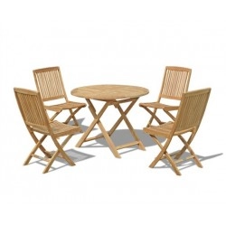 Suffolk 4 Seater Folding Table and Rimini Folding Chairs Set