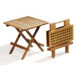 Small Folding Picnic Table, Square, chessboard slats