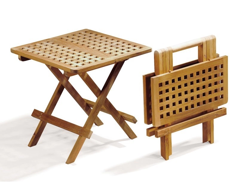 Small Folding Picnic Table Square chessboard slats