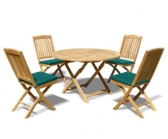 Suffolk Folding Table and 4 Bali Folding Chairs Dining Set