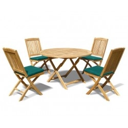 Suffolk Folding Table and 4 Bali Folding Chairs Dining Set