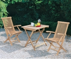 Rimini Square 0.7m Table & 2 Ashdown Armchairs