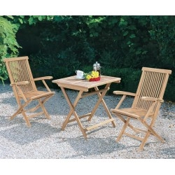 Rimini Square 0.7m Table & 2 Ashdown Armchairs
